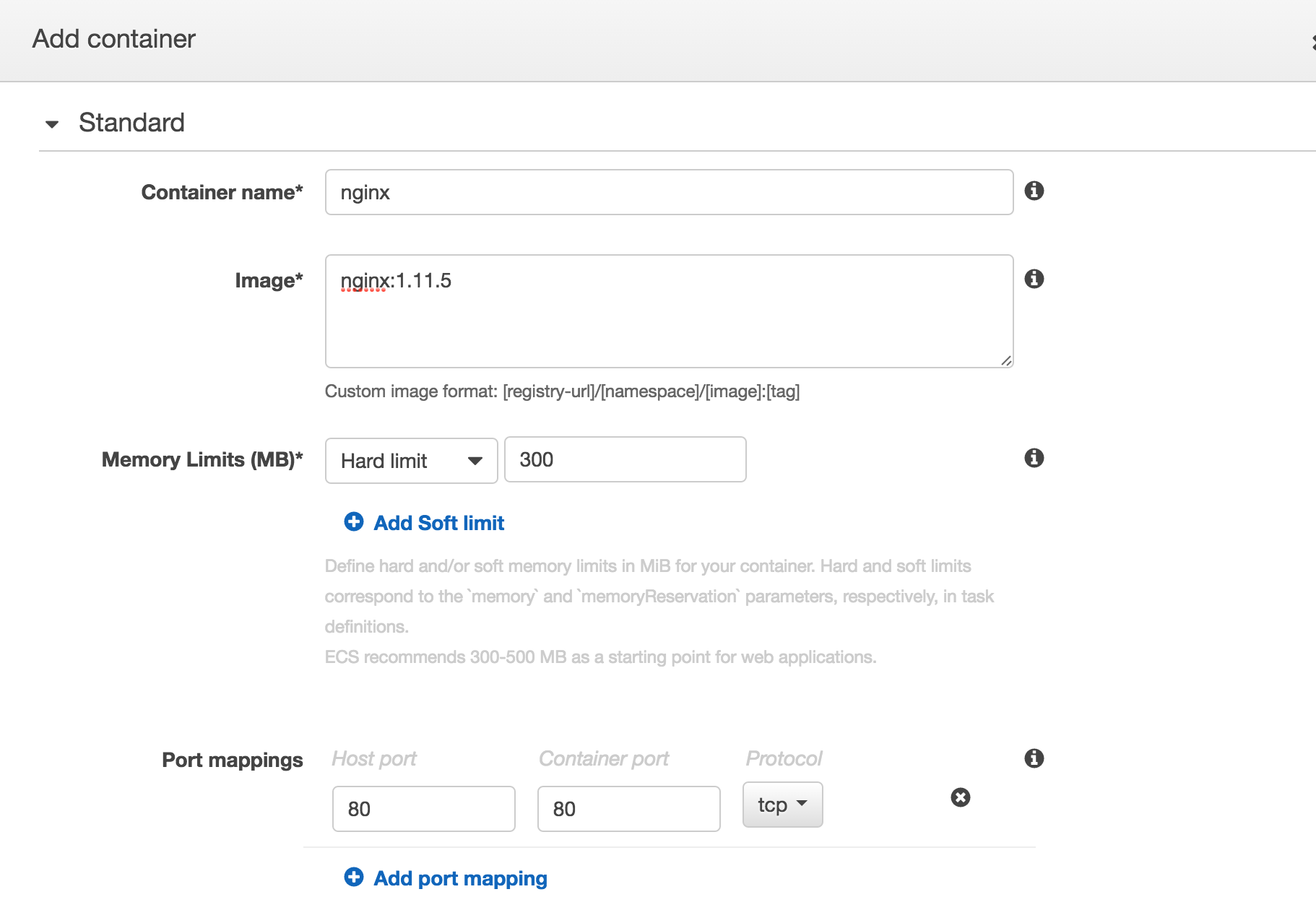 Define NGINX container